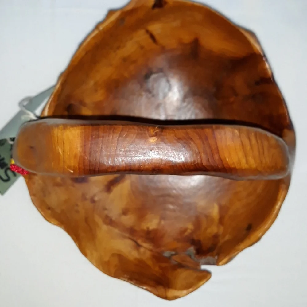Hand Carved Fir Tree Wood Basket